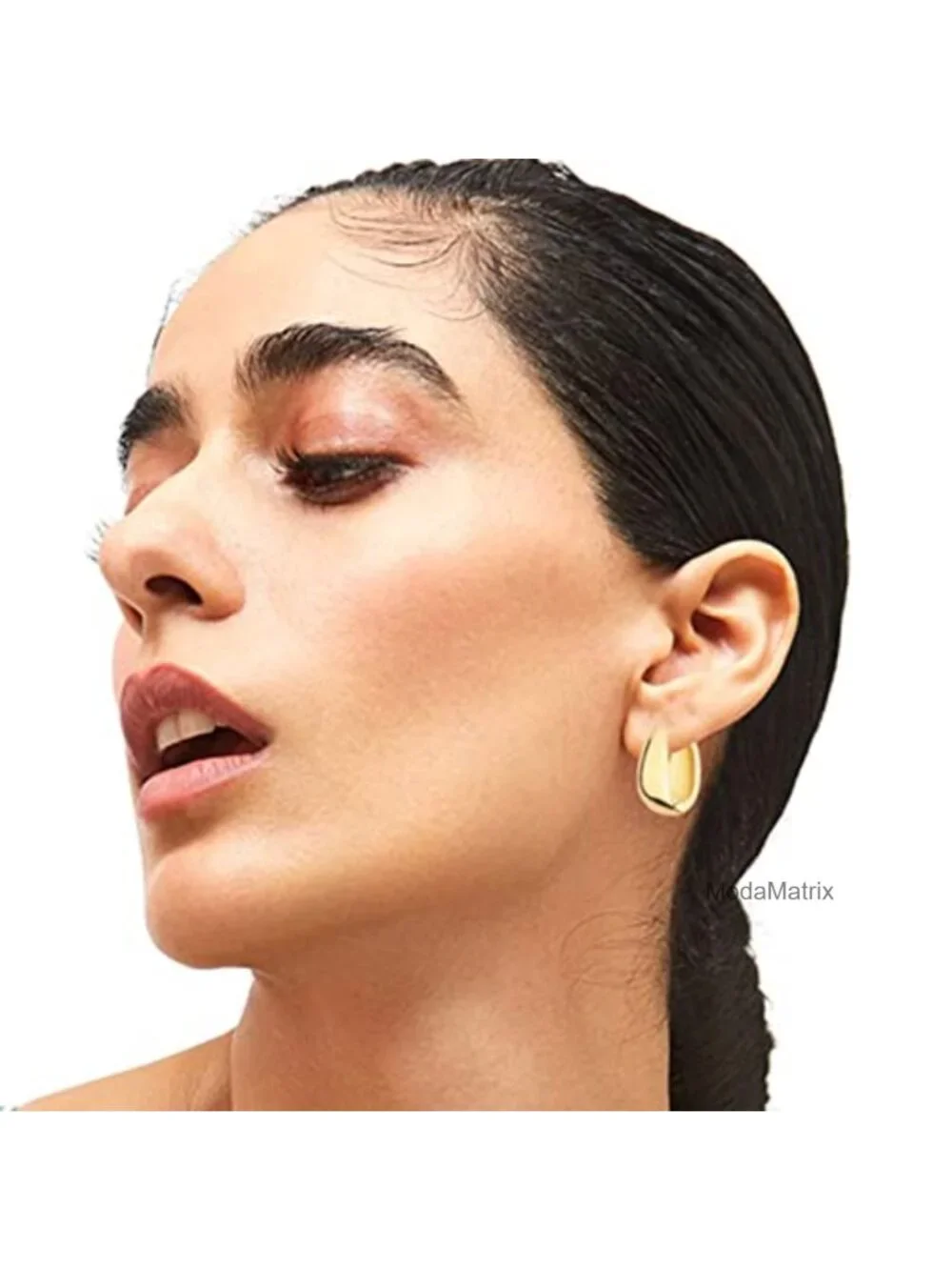 6 Pairs 14K Gold Plated Hoop Earrings for Women Lightweight Chunky Hoop